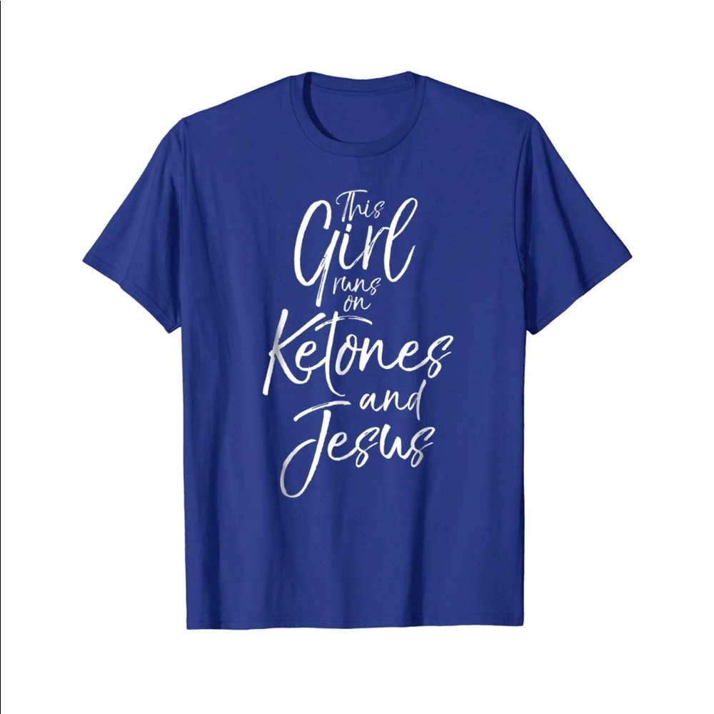 Blue Ketones and Jesus T-Shirt